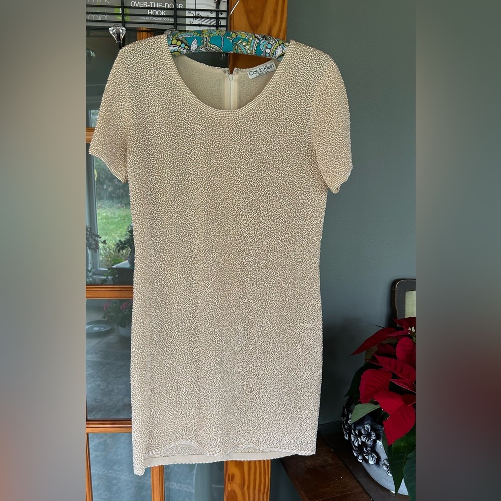 Very Rare Calvin Klein Collection Pearl T-shirt Dress Runway